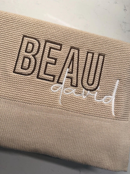 Personalized Knit Baby Blanket